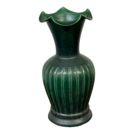 Antique Replica Green Ribbed Pottery Vase
