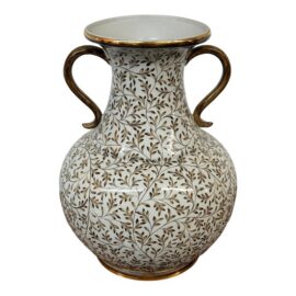 Maitland-Smith Hand-Painted Double-Handled Porcelain Urn Vase, Vintage