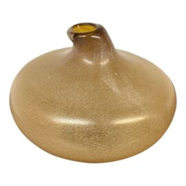 Amber Mottled Scavo-Style Art Glass
