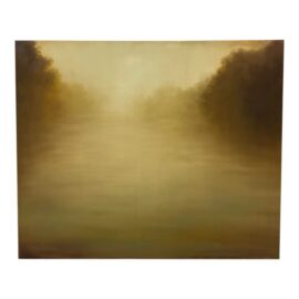 Aondrea Maynard Evening's Gold Oil on Wood Painting, Original. Estimated Price: $6,900