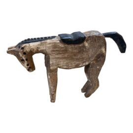 Hand-Carved Wooden Horse Sculpture