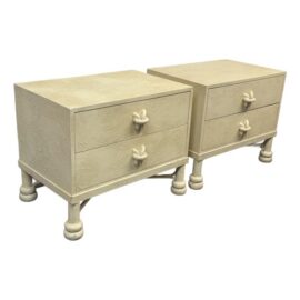Post Modern Off-White Nightstands, Pair