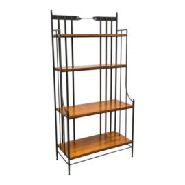 Industrial Iron + Wood Four-Tier Étagère