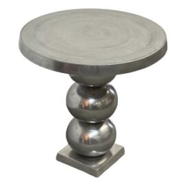 Sculptural Stacked-Sphere Metal Pedestal Side Table. Original Price: $500