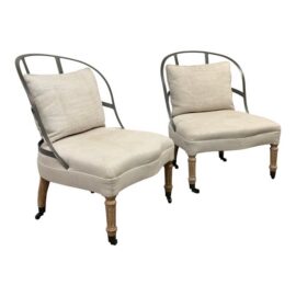 Restoration Hardware Couturier’s Chairs, Pair. Original Price: $1,425
