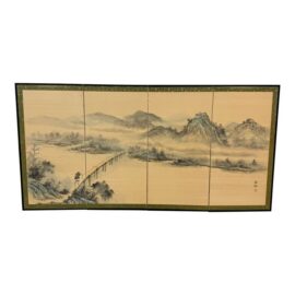 Japanese Byobu Folding Screen, Mid 20th Century