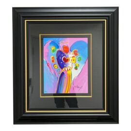 Peter Max Angel With a Heart Original Print, Framed