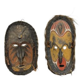 Papua New Guinea Sepik River Masks, Set of Two