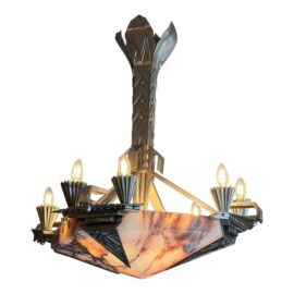 French Art Deco Chandelier, Circa 1920's. Original Price: $8,600