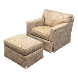 McCreary Modern for Macy’s Modern Concepts Floral Swivel Chair + Ottoman. Estimated Price: $2,000