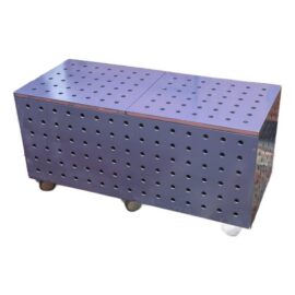 Purple Peg Board Storage Table on Casters