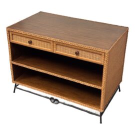 Peter Dunham for Hollywood at Home Wicker Nightstand. Original Price: $3,400