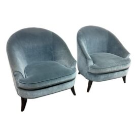 Richard Mishaan for Bolier & Co. Velvet Club Chairs, Pair. Original Price: $6,000