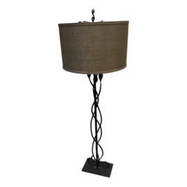 Pottery Barn Sabina Wrought Iron Figural Floor Lamp. Estimate Price: $400