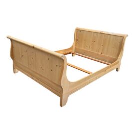 Queen Size Macys Pine Wood Sleigh Bed