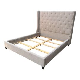 California King Size Restoration Hardware Tufted Wingback Bed Frame