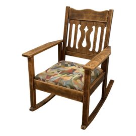 Arts and Crafts Mission Oak Rocking Chair, Antique