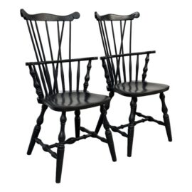 Nichols & Stone Vintage Tall-Back Windsor Armchairs, Pair. Original Price: $2,000