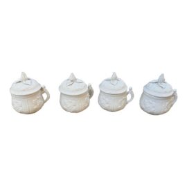 Mottahedeh Museum Reproductions “Musée Des Arts” Pot De Crème Cups + Lids, Set of Four