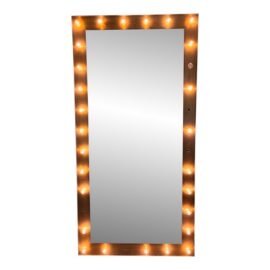 Restoration Hardware Illuminated Leaner Mirror in Aged Brass. Original Price: $1,420