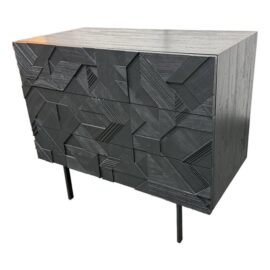 Alain Van Havre for Ethnicraft Graphic Chest of Drawers, Black Teak. Original Price: $3,500