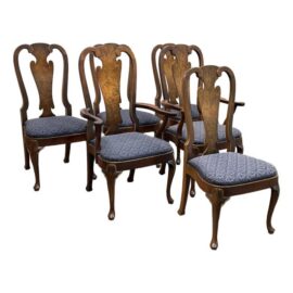 Henredon Vintage Folio Queen Anne Dining Chairs, Set of Six