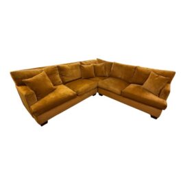 Sunrise Home Chenille Sectional, Goldenrod. Original Price: $15,000