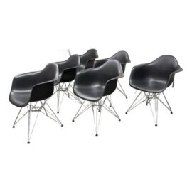 Charles & Ray Eames for Vitra Eames Plastic Dar Armchair, Set of Six. Original Price: $3,800