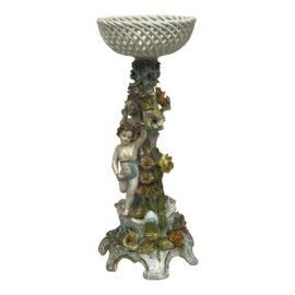Rococo Style Porcelain Figural Centerpiece Basket