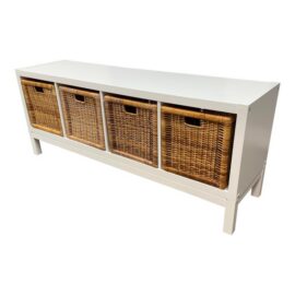 Ikea Kallax Shelf Unit + Four Branäs Rattan Baskets. Original Price: $200