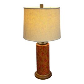 Late 20th Century Mid-Century Modern Lava Glaze Ceramic Table Lamp