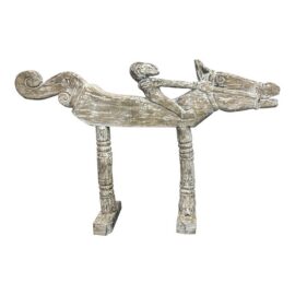 Balinese Hand-Carved Solid Wood Horse + Rider Sculpture. Original Price: $3,200