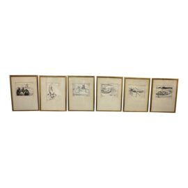 Lionel Pries Architectural Drawings, Set of Six
