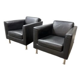 Rodolfo Dordoni for Minotti Copenhagen Leather Armchairs, Pair. Estimated Price: $10,000