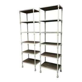 Luay Al-Rawi for Restoration Hardware Dutch Industrial Narrow Single Shelving, Pair. Original Price: $3,460