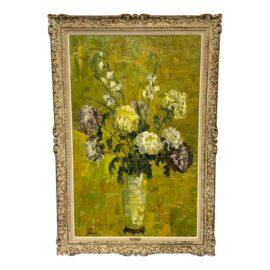 Mary Malcolm-Kluge “Fleurs” Signed Oil on Canvas Floral Still Life Painting