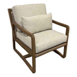 NEW Brownstone Teak Wood Accent Chair, Prototype. Original Price: $2,900