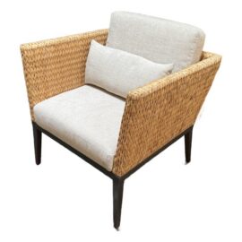 NEW Brownstone Seagrass + Linen Occasional Chair, Prototype. Original Price: $2,825