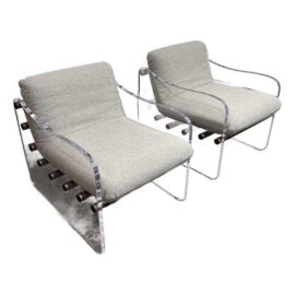 Four Hands Cassius Lounge Chairs, Pair. Original Price: $5,000