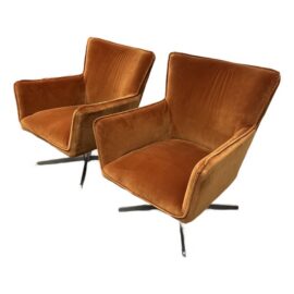 Four Hands Jacob Swivel Chairs, Pair. Original Price: $2,300