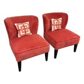 World Market Quincy Slipper Chairs, Pair. Original Price: $550