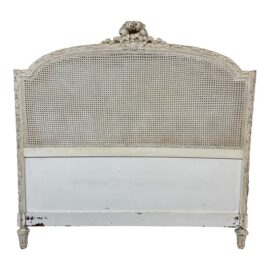 Full Size French Provincial Carved Cane Headboard