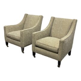 Serena & Lily Lee Industries Piper Slope Arm Chairs, Pair. Original Price: $6,000