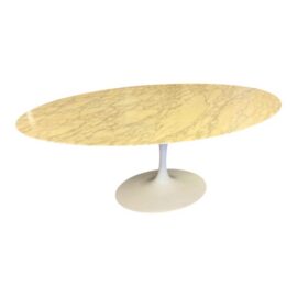 Eero Saarinen for Knoll Oval Marble Tulip Dining Table, 78 Inches. Original Price: $13,650