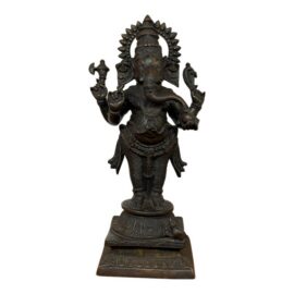 Bronze Lord Ganesha With Prabhavali Statue