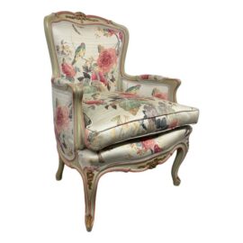 French Louis XV Bergere Chair, Gilded