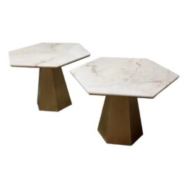 Noir Furniture Demetria Dining Tables, Pair. Original Price: $7,920
