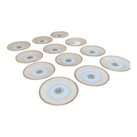 Mintons Stamped English Pottery Charger Plates, Set of Twelve