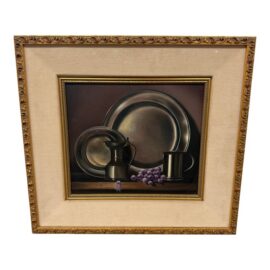 John Rand Taylor Pewter Tableware Still-Life Original Print, Signed