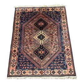 3ft 5in × 4ft 7in Hand-Knotted Wool Geometric Area Rug
